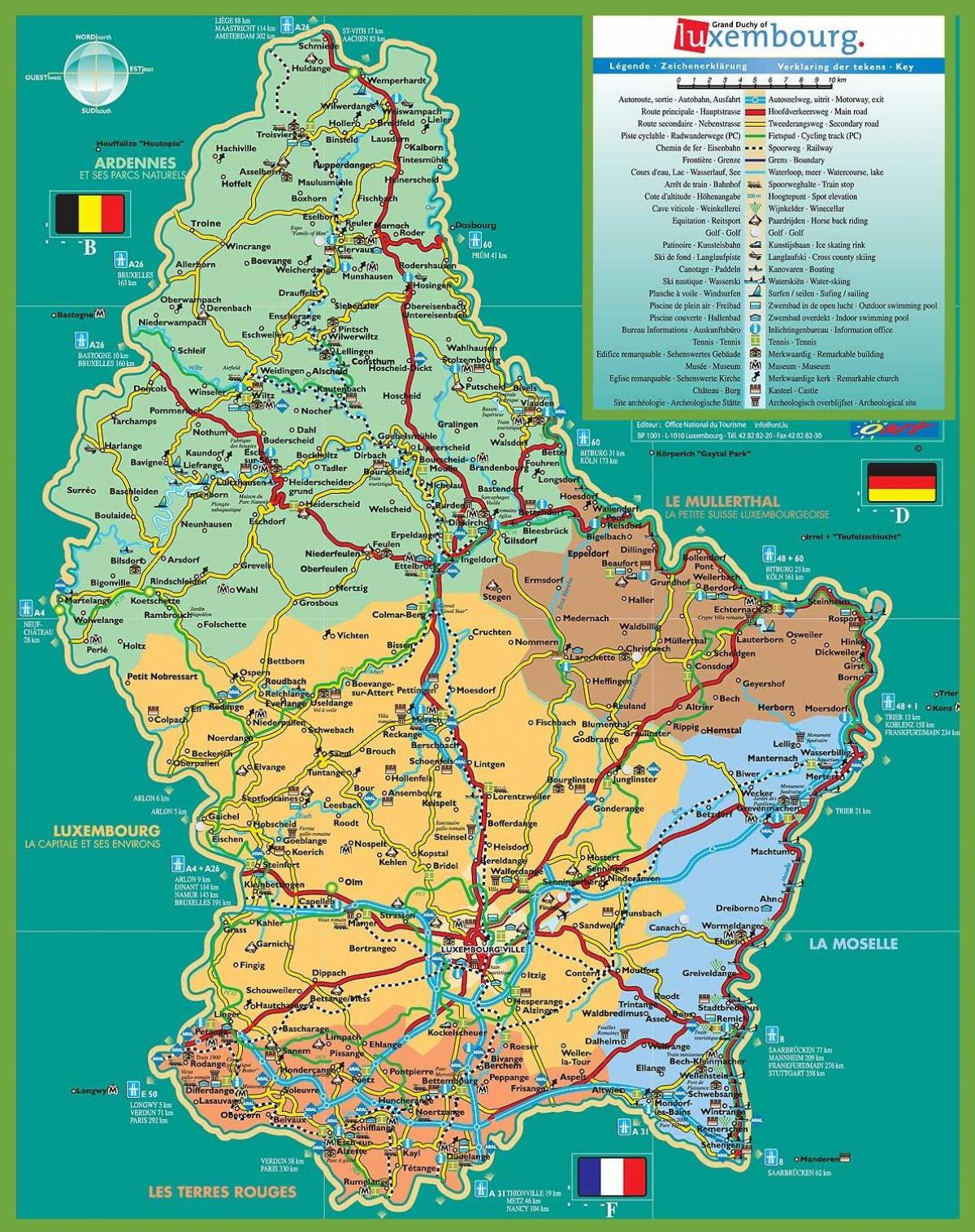 Luxemburg látnivalók térkép