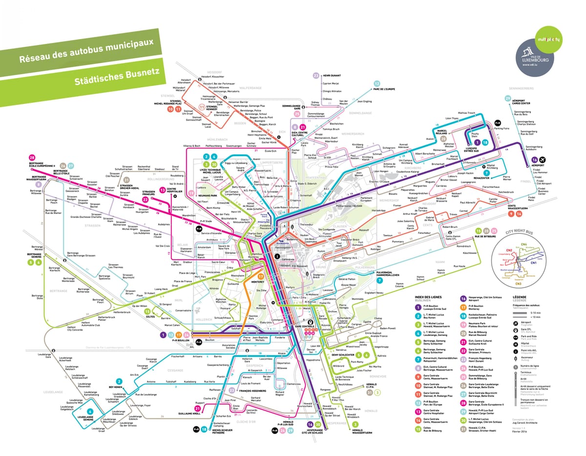 Luxemburg busz útvonal térkép