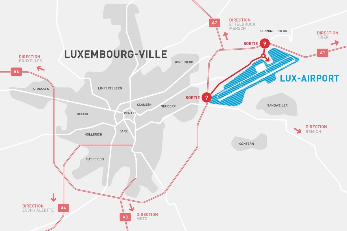 térkép Luxemburg repülőtéri