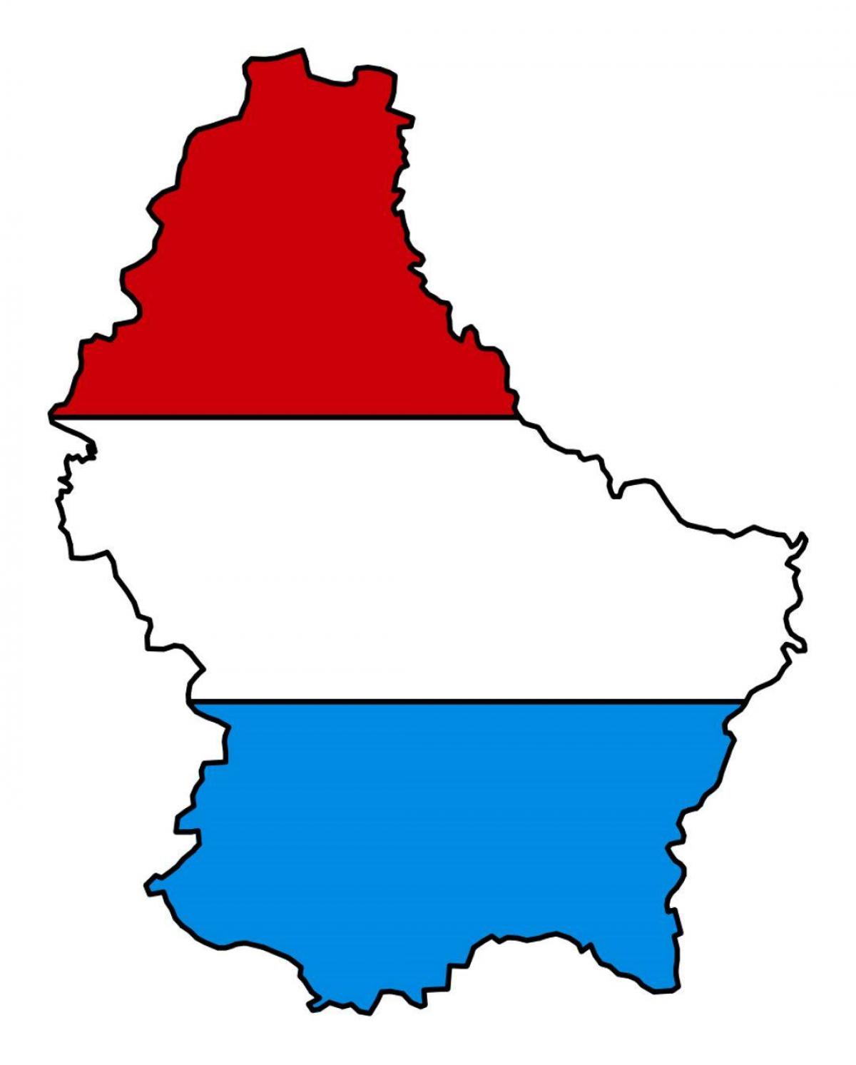térkép Luxemburg zászló 