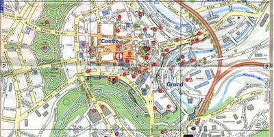 Térkép Luxembourg óvárosának