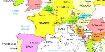 Európa térképe mutatja, Luxemburg